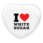 I love white sugar Heart Glass Fridge Magnet (4 pack)