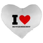 I love boysenberry  Large 19  Premium Flano Heart Shape Cushions