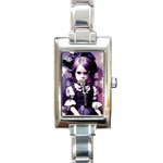 Cute Adorable Victorian Gothic Girl 6 Rectangle Italian Charm Watch