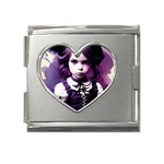 Cute Adorable Victorian Gothic Girl 6 Mega Link Heart Italian Charm (18mm)