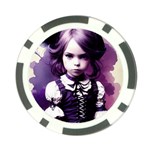Cute Adorable Victorian Gothic Girl 6 Poker Chip Card Guard