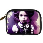 Cute Adorable Victorian Gothic Girl 6 Digital Camera Leather Case