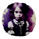 Cute Adorable Victorian Gothic Girl 6 Large 18  Premium Flano Round Cushions