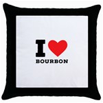 I love bourbon  Throw Pillow Case (Black)