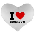 I love bourbon  Large 19  Premium Heart Shape Cushions