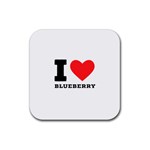 I love blueberry  Rubber Coaster (Square)