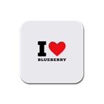 I love blueberry  Rubber Square Coaster (4 pack)