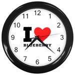 I love blueberry  Wall Clock (Black)