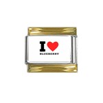 I love blueberry  Gold Trim Italian Charm (9mm)