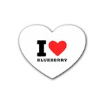 I love blueberry  Rubber Coaster (Heart)