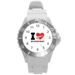 I love blueberry  Round Plastic Sport Watch (L)