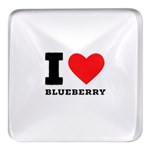 I love blueberry  Square Glass Fridge Magnet (4 pack)