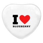 I love blueberry  Heart Glass Fridge Magnet (4 pack)