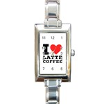 I love latte coffee Rectangle Italian Charm Watch