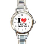 I love latte coffee Round Italian Charm Watch