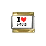 I love latte coffee Gold Trim Italian Charm (9mm)