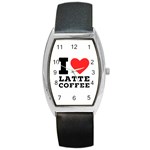 I love latte coffee Barrel Style Metal Watch