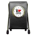 I love latte coffee Pen Holder Desk Clock