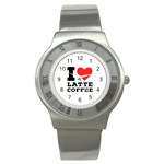 I love latte coffee Stainless Steel Watch