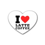 I love latte coffee Rubber Coaster (Heart)