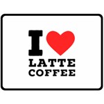 I love latte coffee Fleece Blanket (Large)