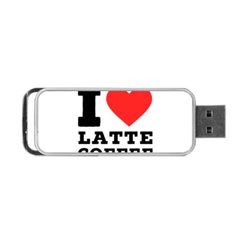 I love latte coffee Portable USB Flash (Two Sides) from ArtsNow.com Front