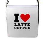 I love latte coffee Flap Closure Messenger Bag (L)