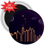 Skyscraper-town-urban-towers 3  Magnets (10 pack) 