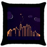 Skyscraper-town-urban-towers Throw Pillow Case (Black)