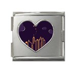 Skyscraper-town-urban-towers Mega Link Heart Italian Charm (18mm)