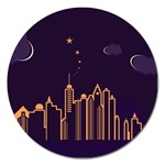 Skyscraper-town-urban-towers Magnet 5  (Round)