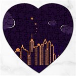 Skyscraper-town-urban-towers Jigsaw Puzzle (Heart)