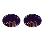 Skyscraper-town-urban-towers Cufflinks (Oval)