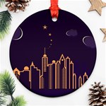 Skyscraper-town-urban-towers Round Ornament (Two Sides)