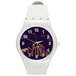 Skyscraper-town-urban-towers Round Plastic Sport Watch (M)