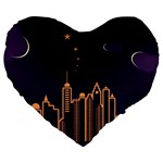 Skyscraper-town-urban-towers Large 19  Premium Heart Shape Cushions