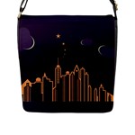 Skyscraper-town-urban-towers Flap Closure Messenger Bag (L)