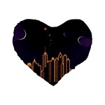 Skyscraper-town-urban-towers Standard 16  Premium Flano Heart Shape Cushions