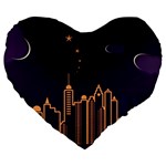 Skyscraper-town-urban-towers Large 19  Premium Flano Heart Shape Cushions