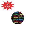 Red-yellow-blue-green-purple 1  Mini Buttons (100 pack) 