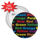 Red-yellow-blue-green-purple 2.25  Buttons (100 pack) 
