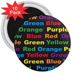 Red-yellow-blue-green-purple 3  Magnets (10 pack) 