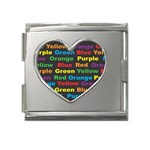 Red-yellow-blue-green-purple Mega Link Heart Italian Charm (18mm)