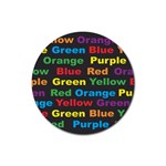 Red-yellow-blue-green-purple Rubber Coaster (Round)