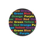 Red-yellow-blue-green-purple Magnet 3  (Round)