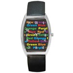 Red-yellow-blue-green-purple Barrel Style Metal Watch