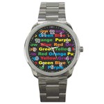 Red-yellow-blue-green-purple Sport Metal Watch