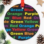 Red-yellow-blue-green-purple Round Ornament (Two Sides)