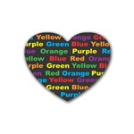 Red-yellow-blue-green-purple Rubber Heart Coaster (4 pack)