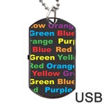 Red-yellow-blue-green-purple Dog Tag USB Flash (Two Sides)